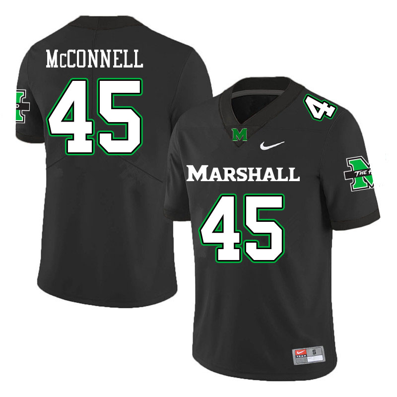Men #45 John McConnell Marshall Thundering Herd College Football Jerseys Sale-Black - Click Image to Close